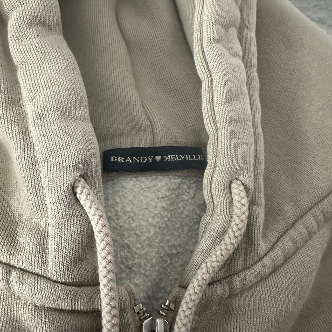 brandy melville full zip regular hoodie 🪩 beige Depop