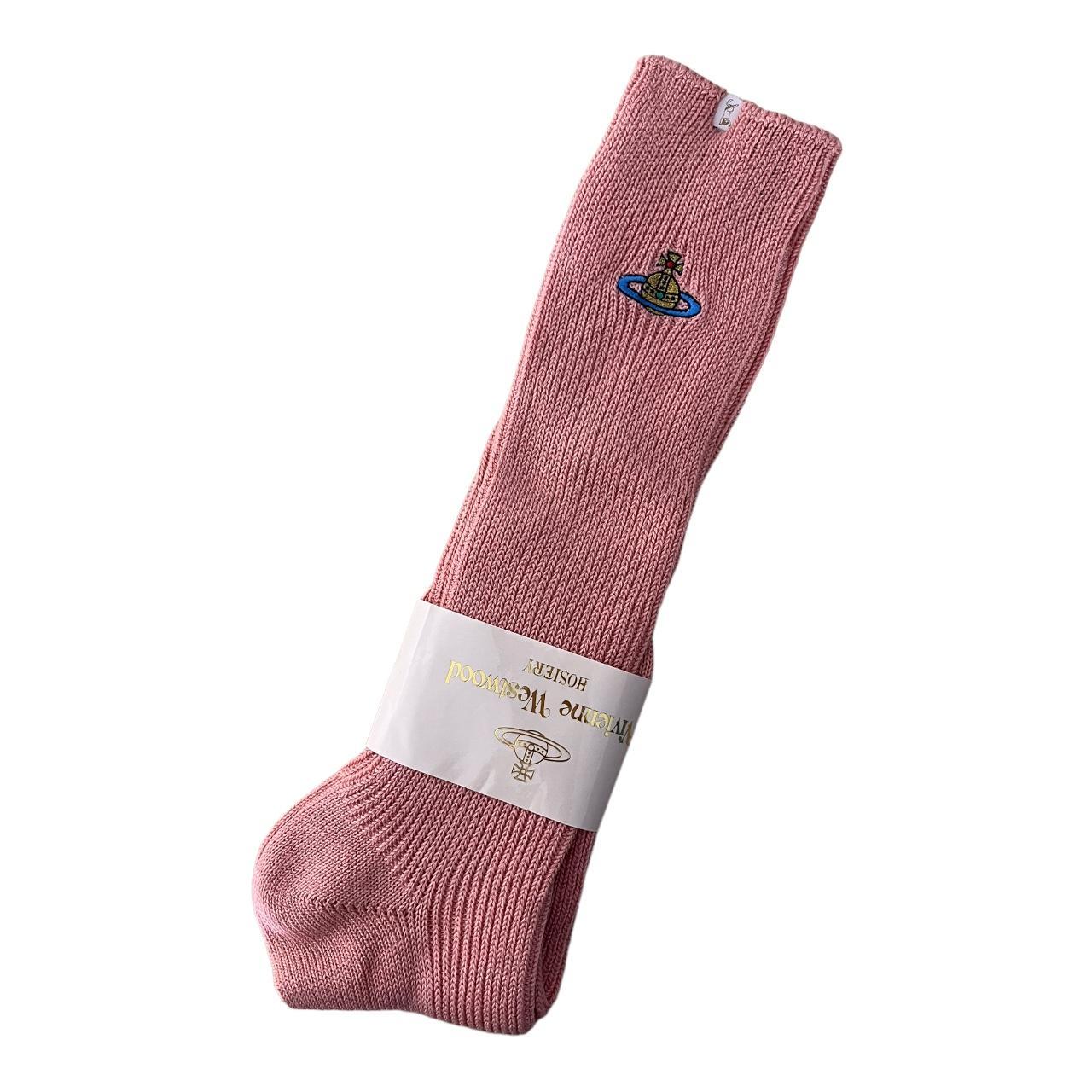 Vivienne Westwood Women's Pink and Orange Socks Depop