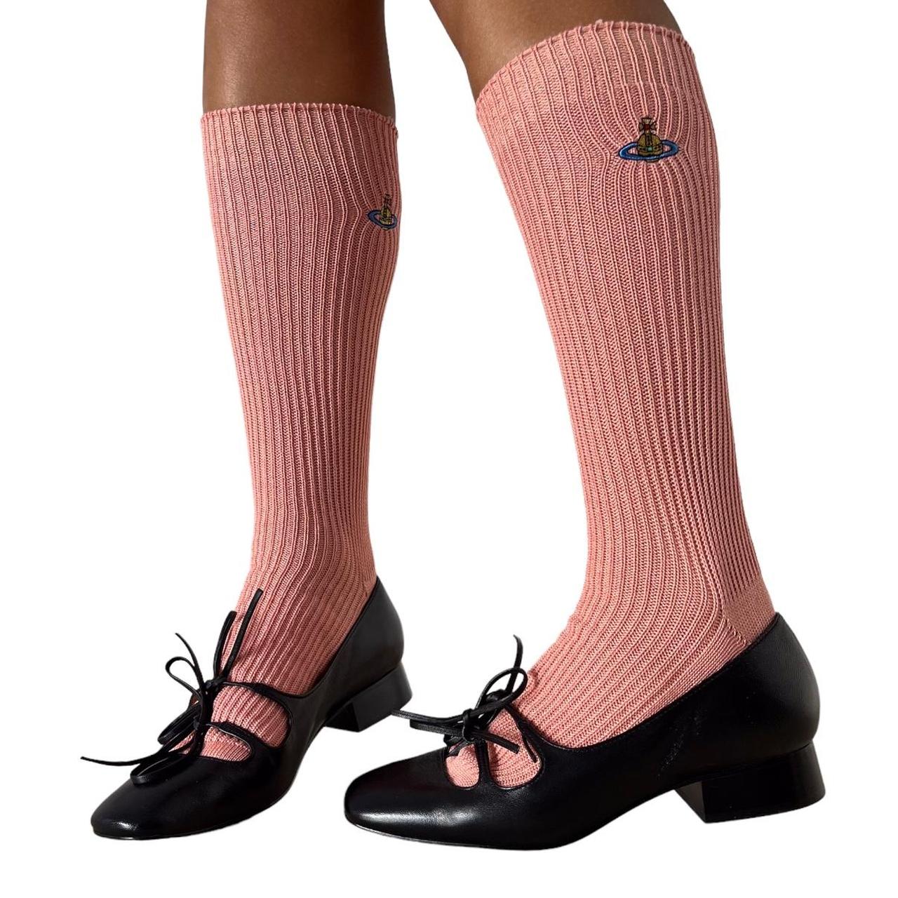 Vivienne Westwood Women's Pink and Orange Socks Depop