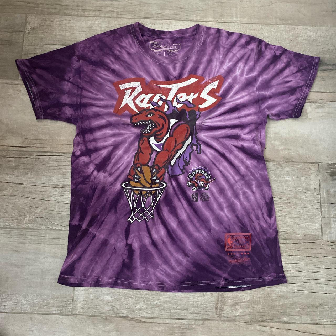 purple tie dye raptors shirt