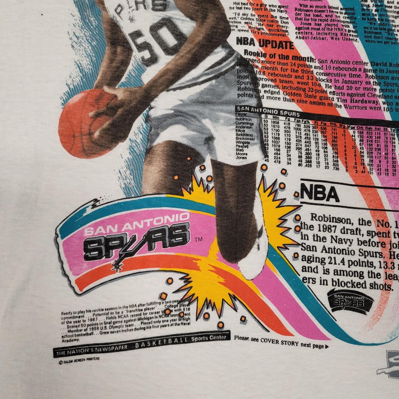 Vintage 80's San Antonio Spurs David Robinson NBA Sand 