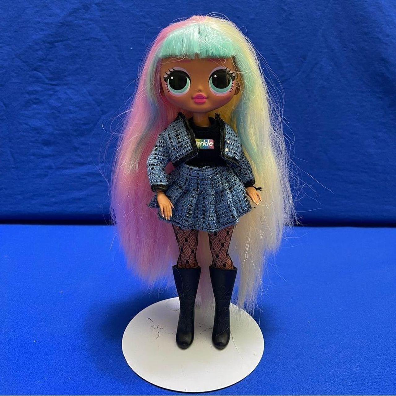 Lol doll with pink and blue shop hair