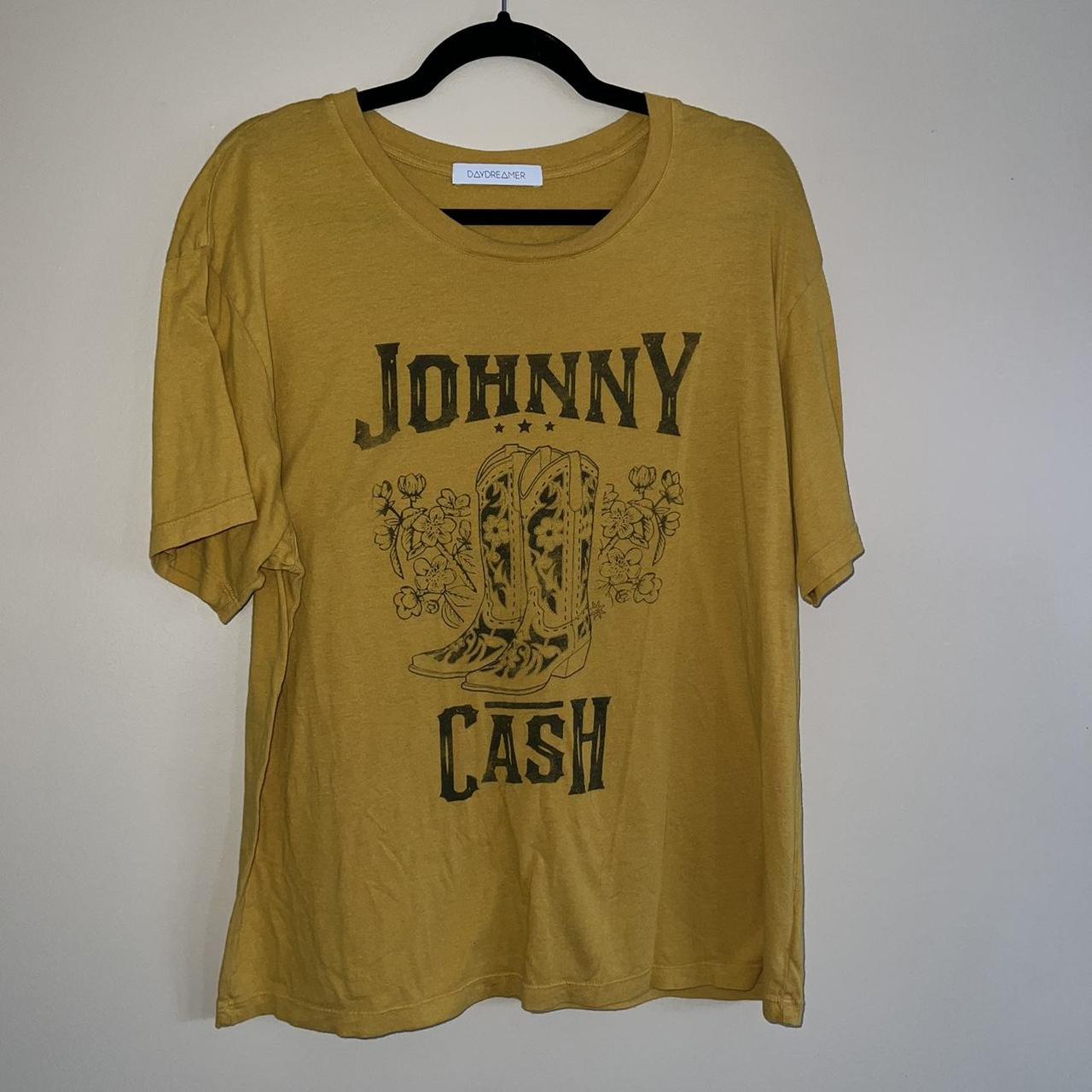 yellow johnny cash t shirt