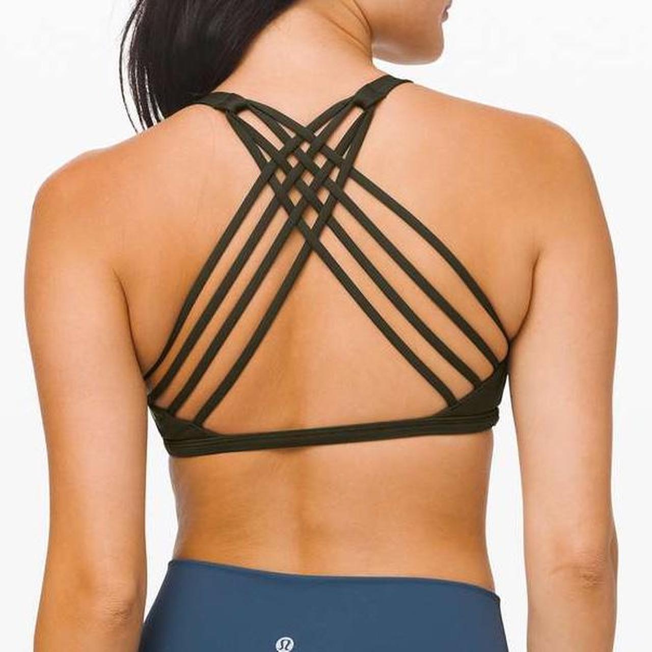 lululemon Strappy Back High Neck Sports Bra. Black.... Depop