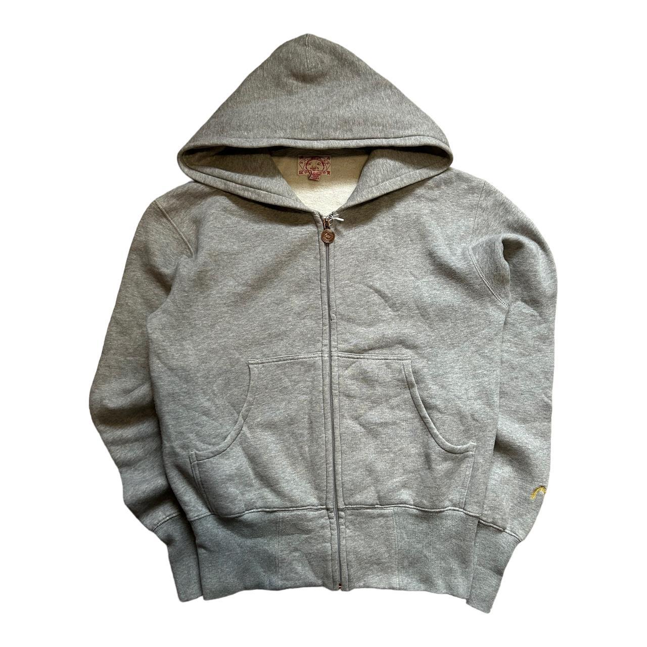 Evisu Men's Grey and White Hoodie | Depop