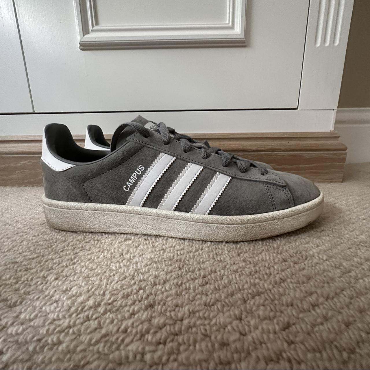 Adidas Men's Grey and White Trainers Depop