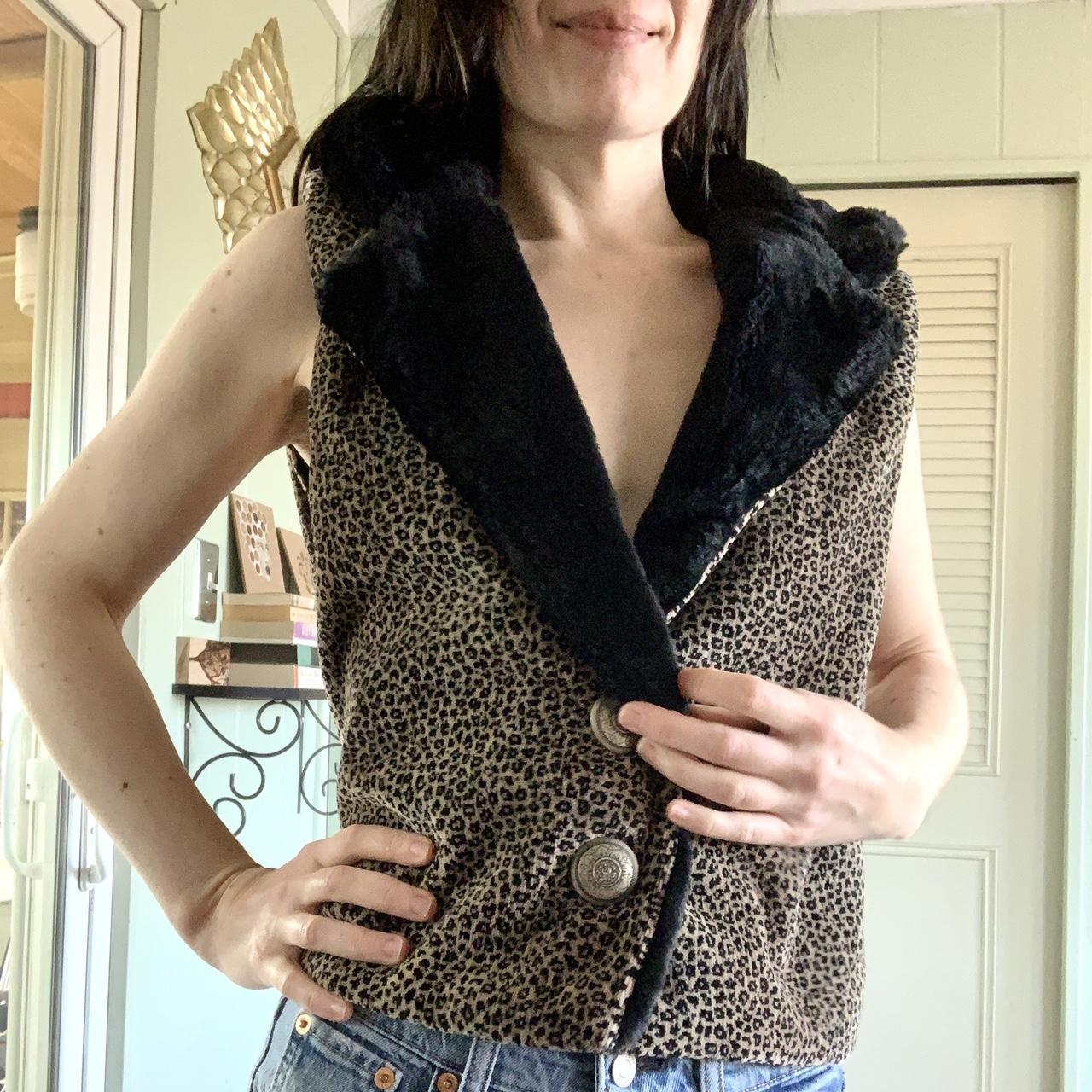 Leopard faux shop fur vest