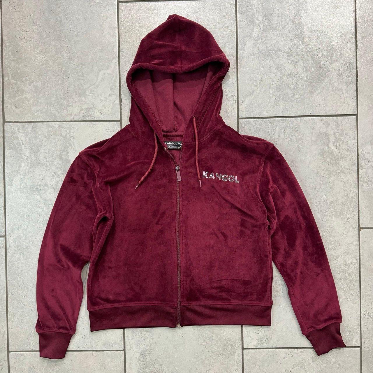 Kangol Women Velour Crystal Full Zip Hoody Size M. Depop