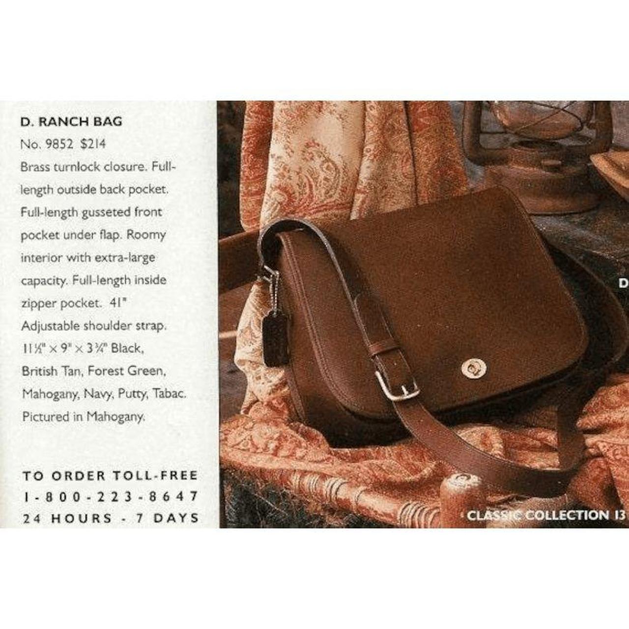 Vintage Coach Leather Messenger Bag Brown Large