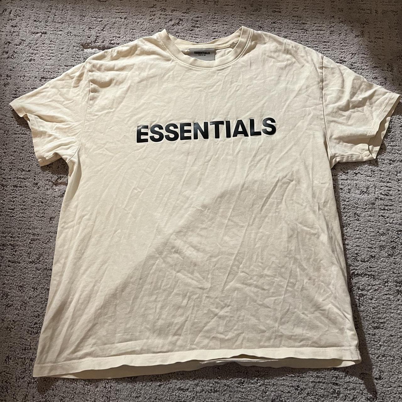 Cream Essentials Fear of God T-Shirt Box Style... - Depop