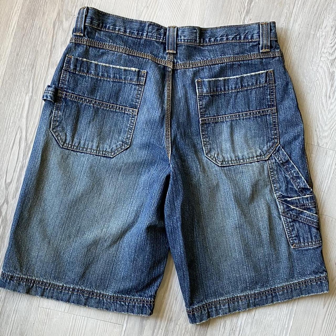 Vintage baggy faded denim carpenter Jorts Super... - Depop