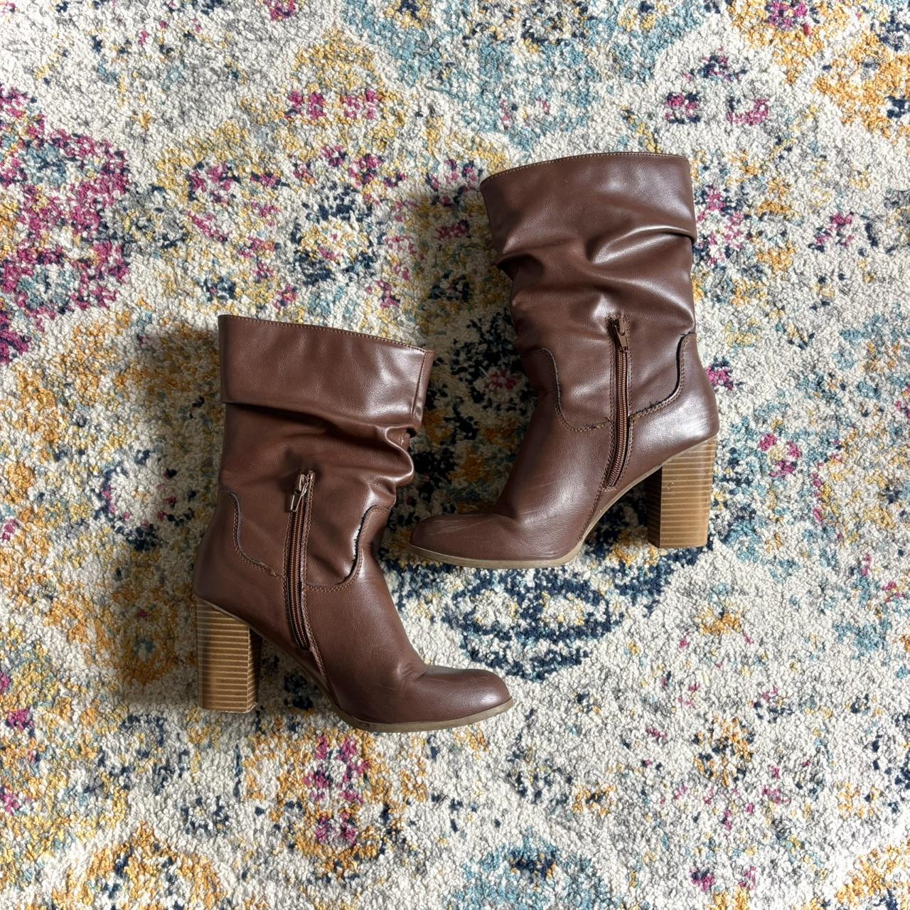 Style Co Women's Mid calf Boots Brown US – Brown slouch