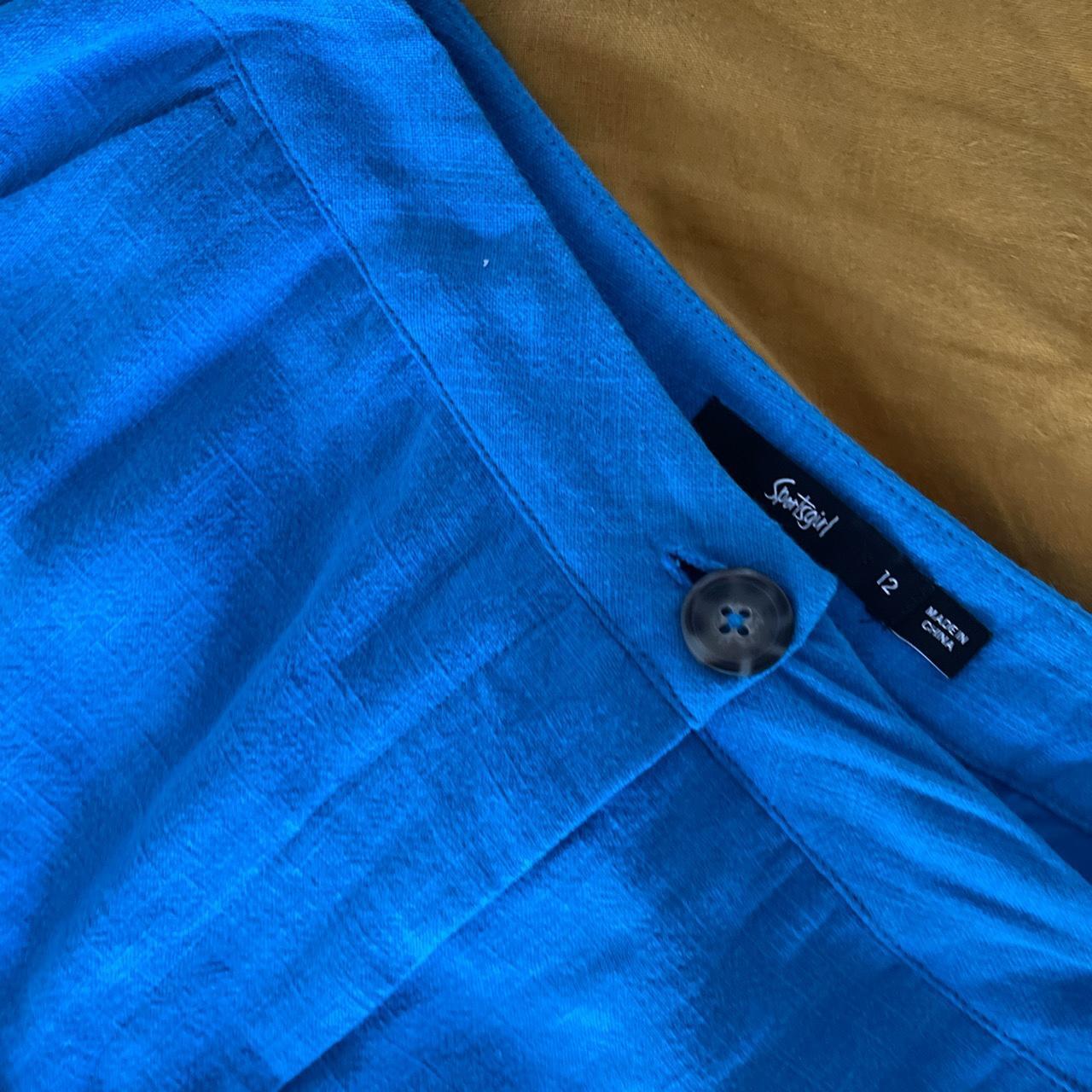 SPORTSGIRL Blue linen pants Flared leg Size 12... Depop