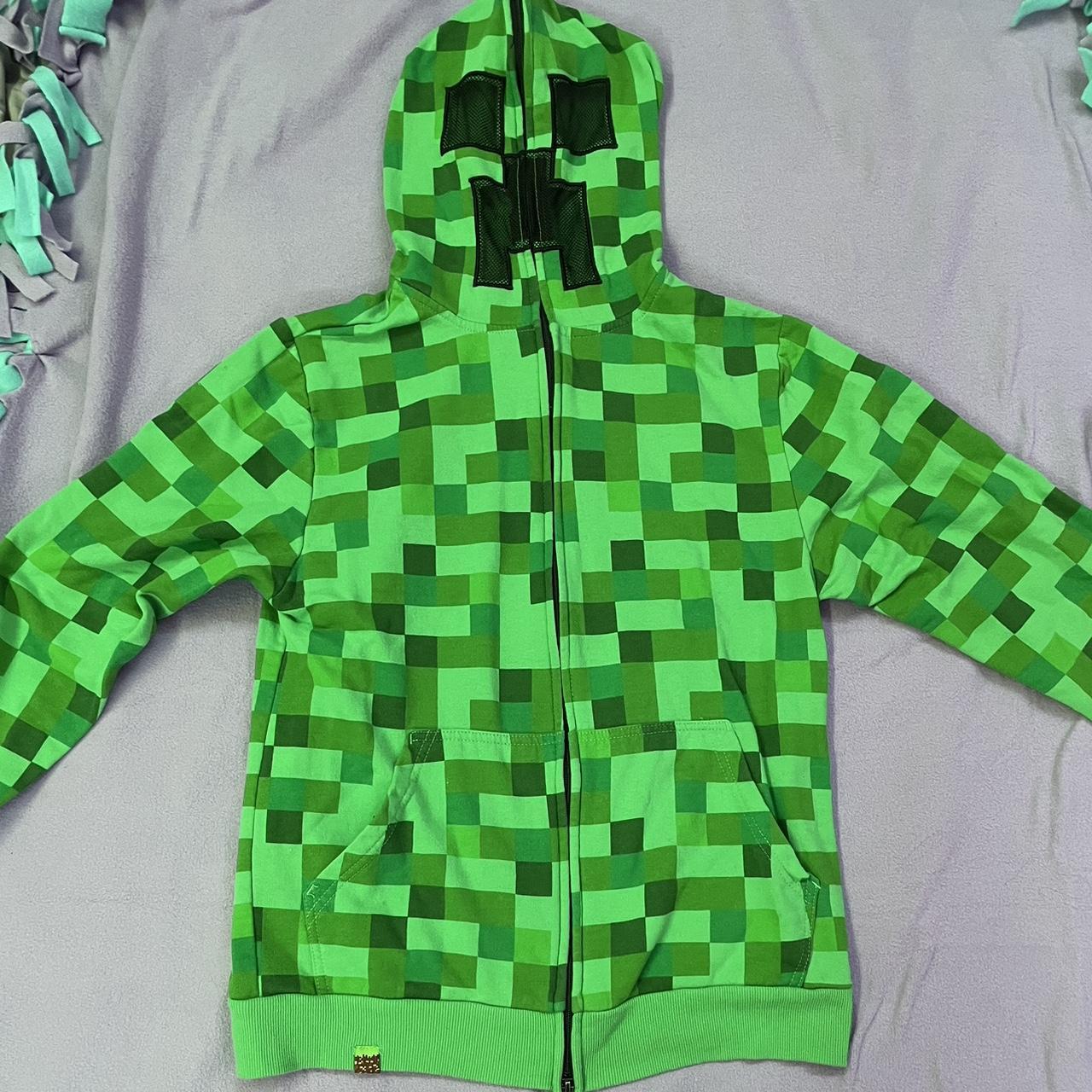 green creeper minecraft hoodie!! perfect for... - Depop