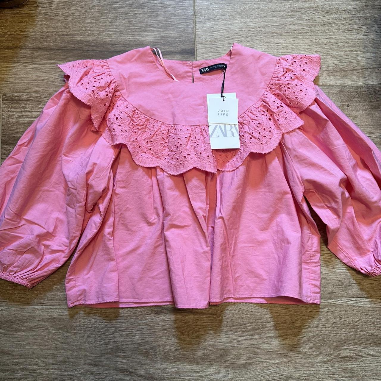 Zara Women's Pink Blouse | Depop