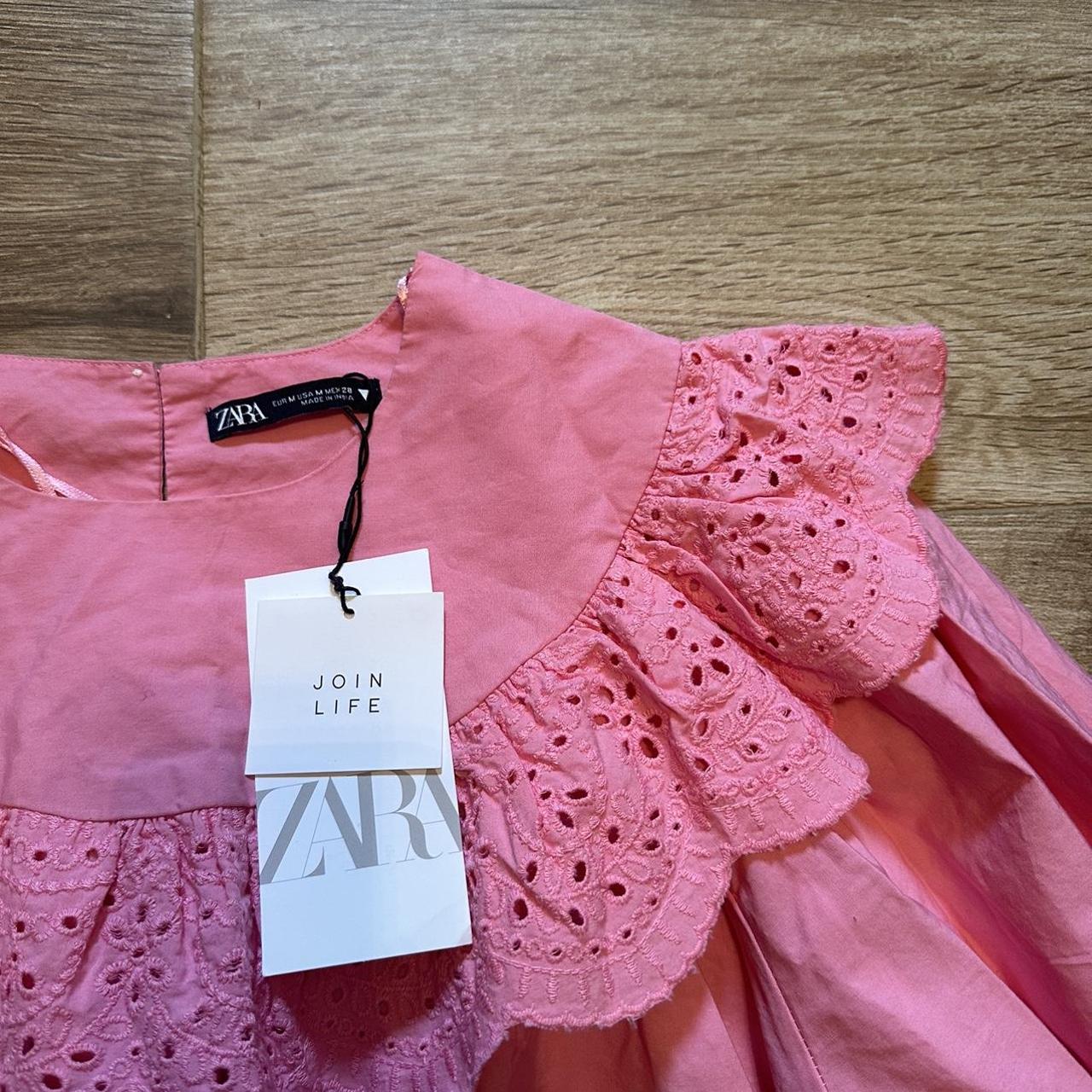 Zara Women's Pink Blouse Depop