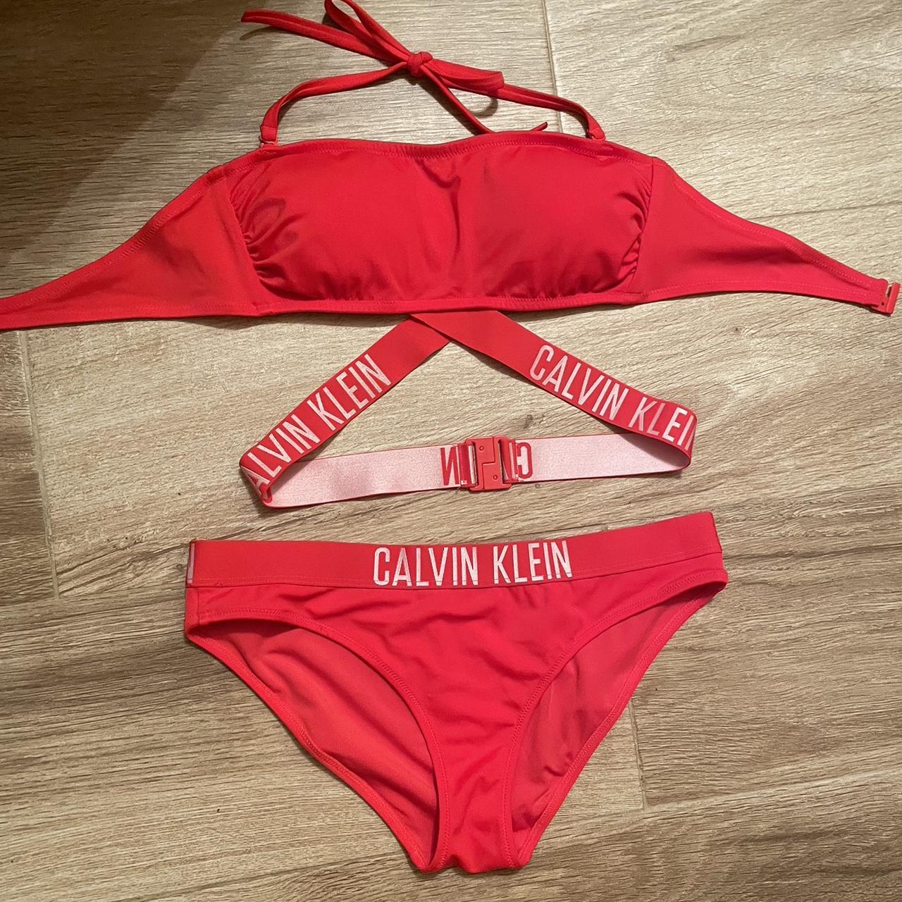 Calvin Klein Women's Red Bikinisandtankinisets Depop