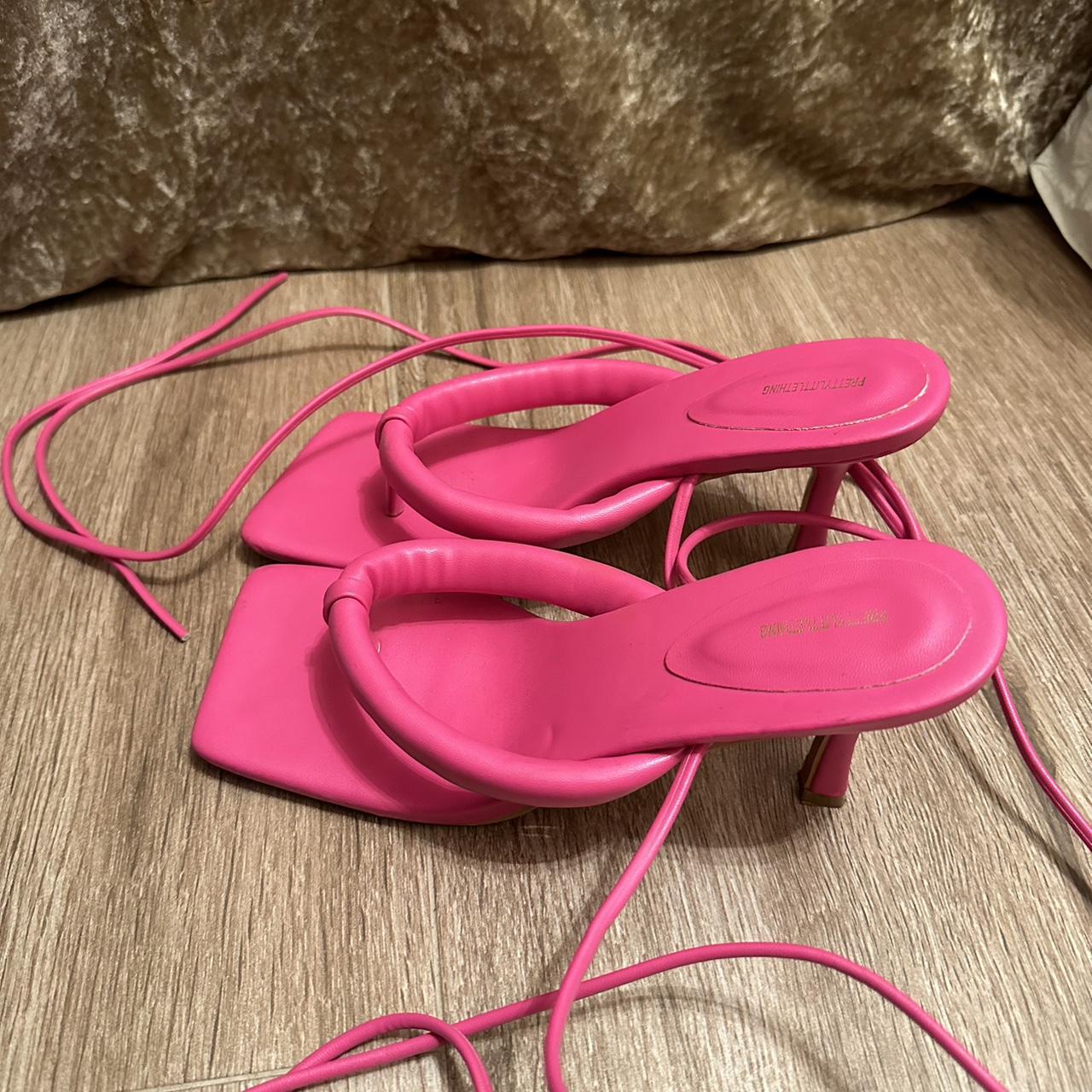 Prettylittlething pink heels sandals Size uk... - Depop