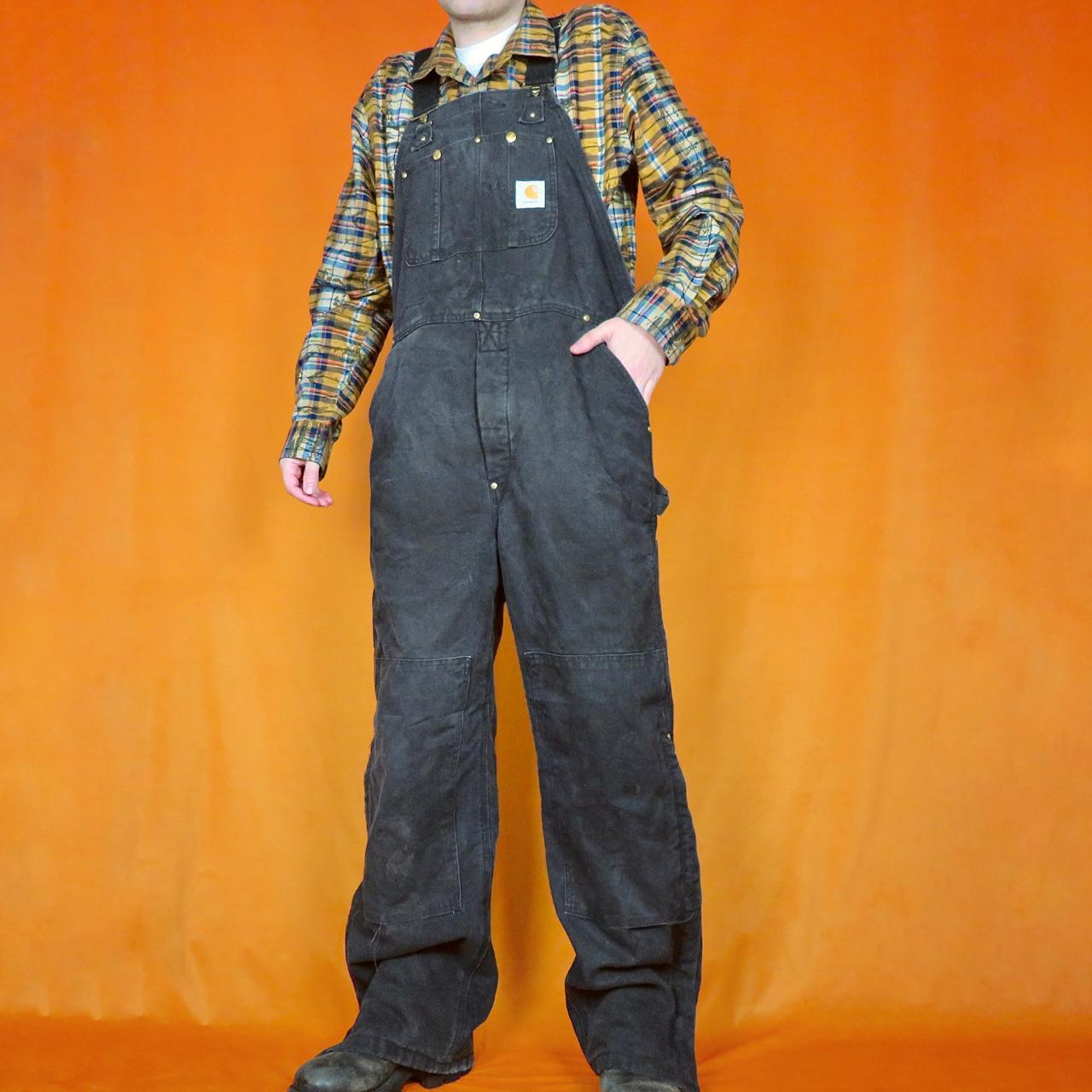 Carhartt Men's Black Dungareesoveralls Depop