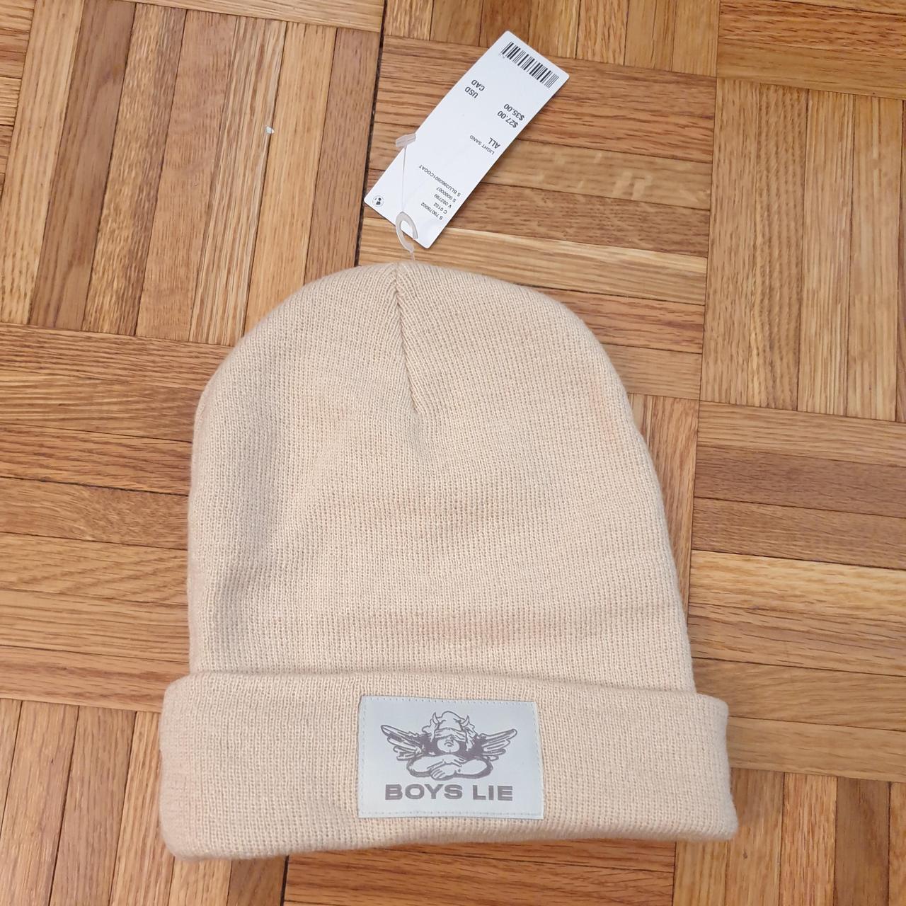 Boys Lie Beanie neutral beige New with... Depop