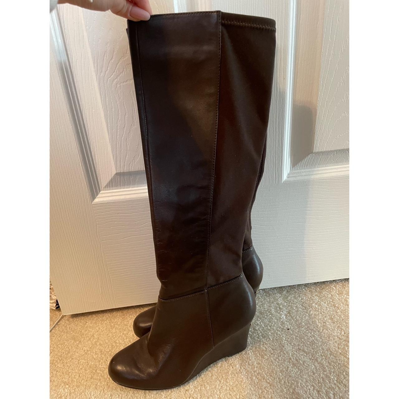 Michael kors store black wedge boots