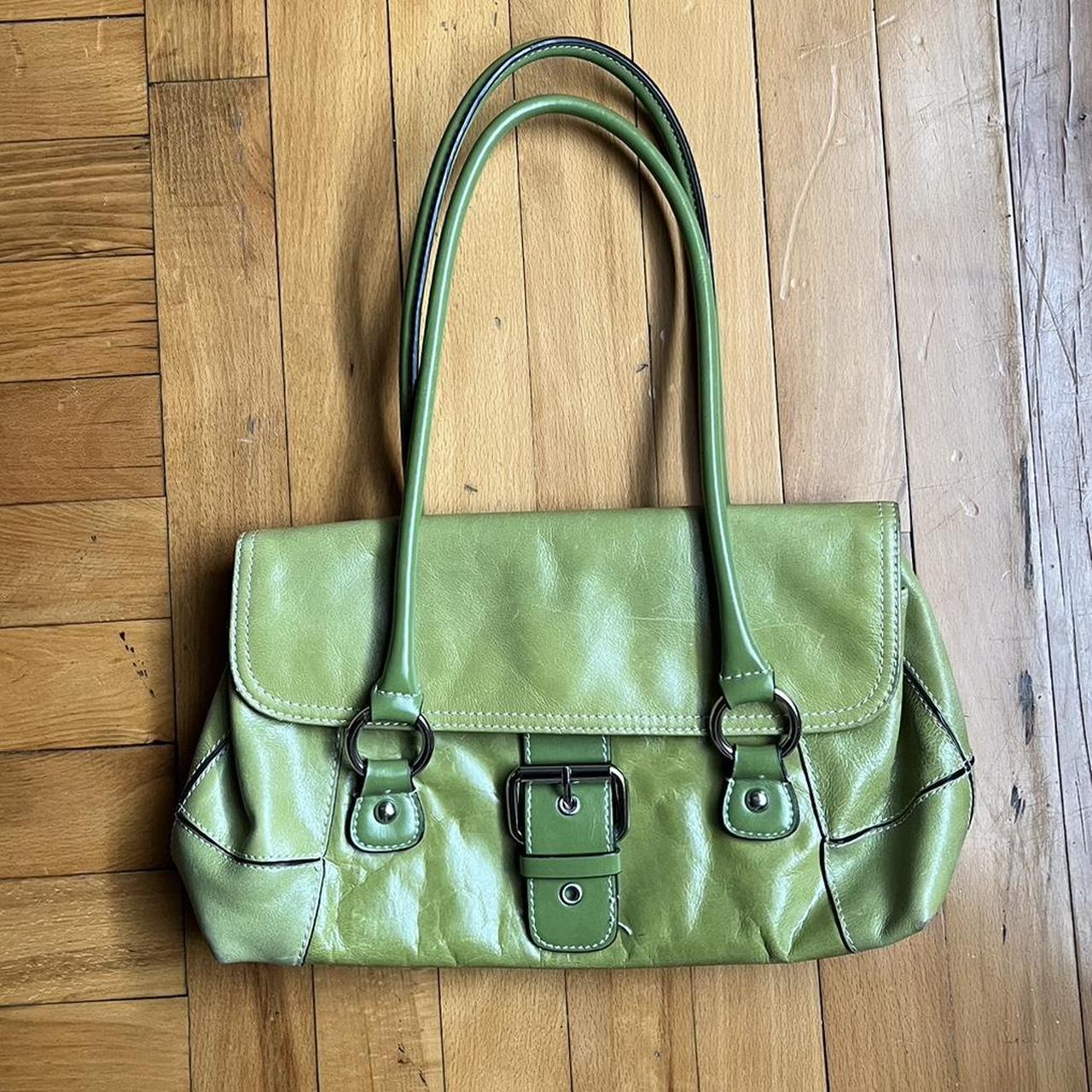 Vintage Giani Bernini Green Handbag 80s green... Depop