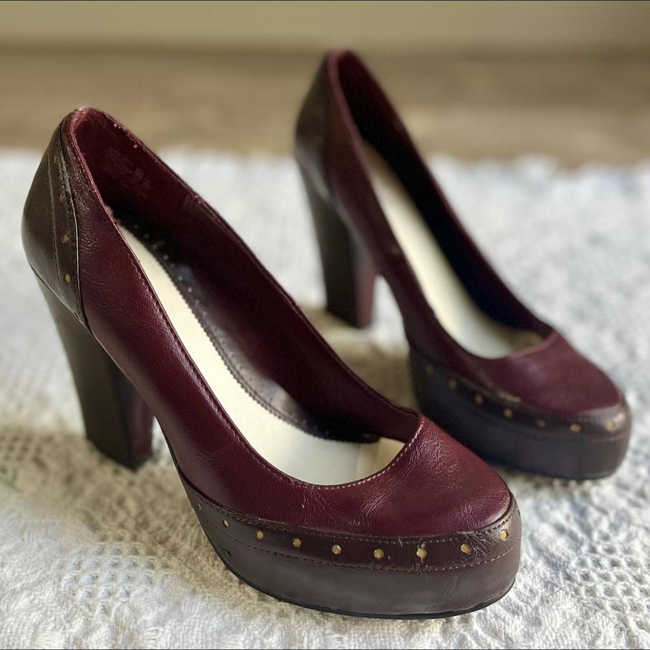 Cute burgundy clearance heels