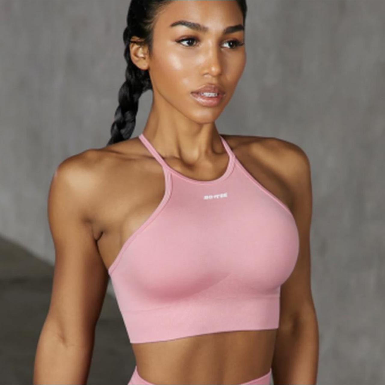BO+TEE PINK HIGH NECK SPORTS BRA AS SEEN ON EKIN SU... Depop