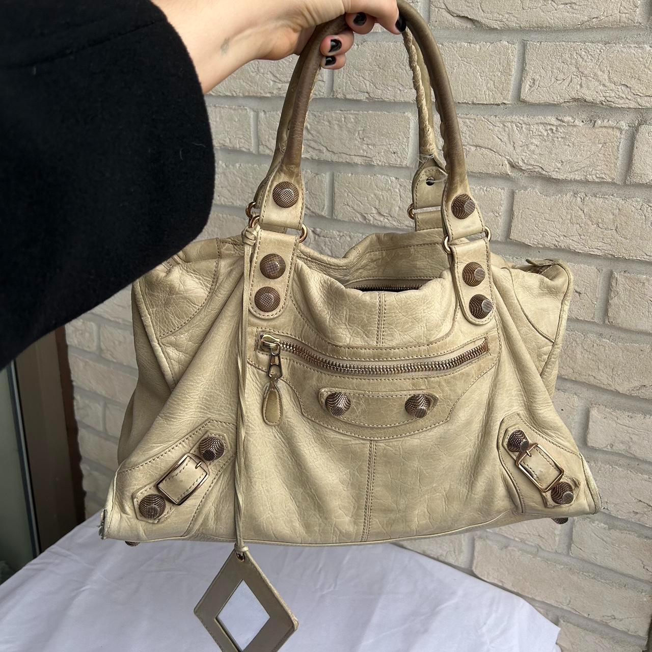 RARE 2000s Balenciaga large city bag in cream/ light | Depop
