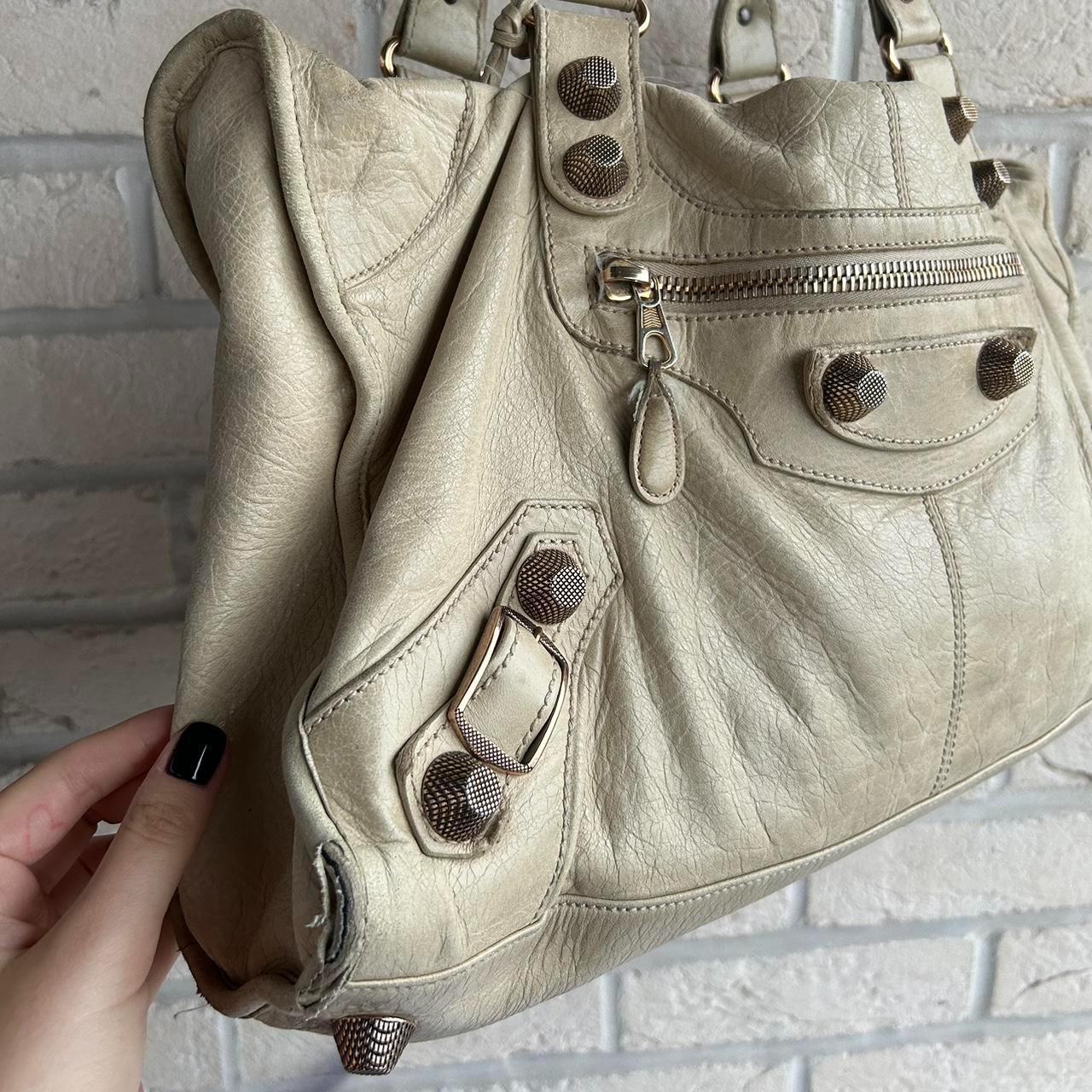 RARE 2000s Balenciaga large city bag in cream/ light | Depop