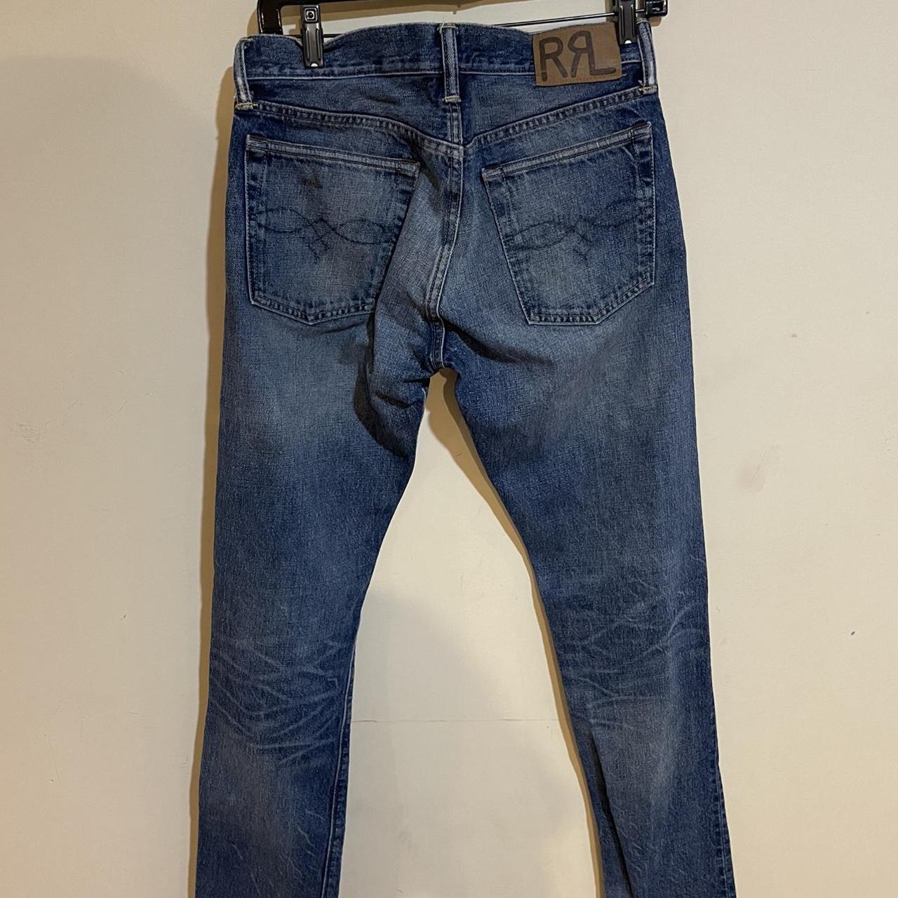 RRL by Ralph Lauren Men's Blue and White Jeans | Depop