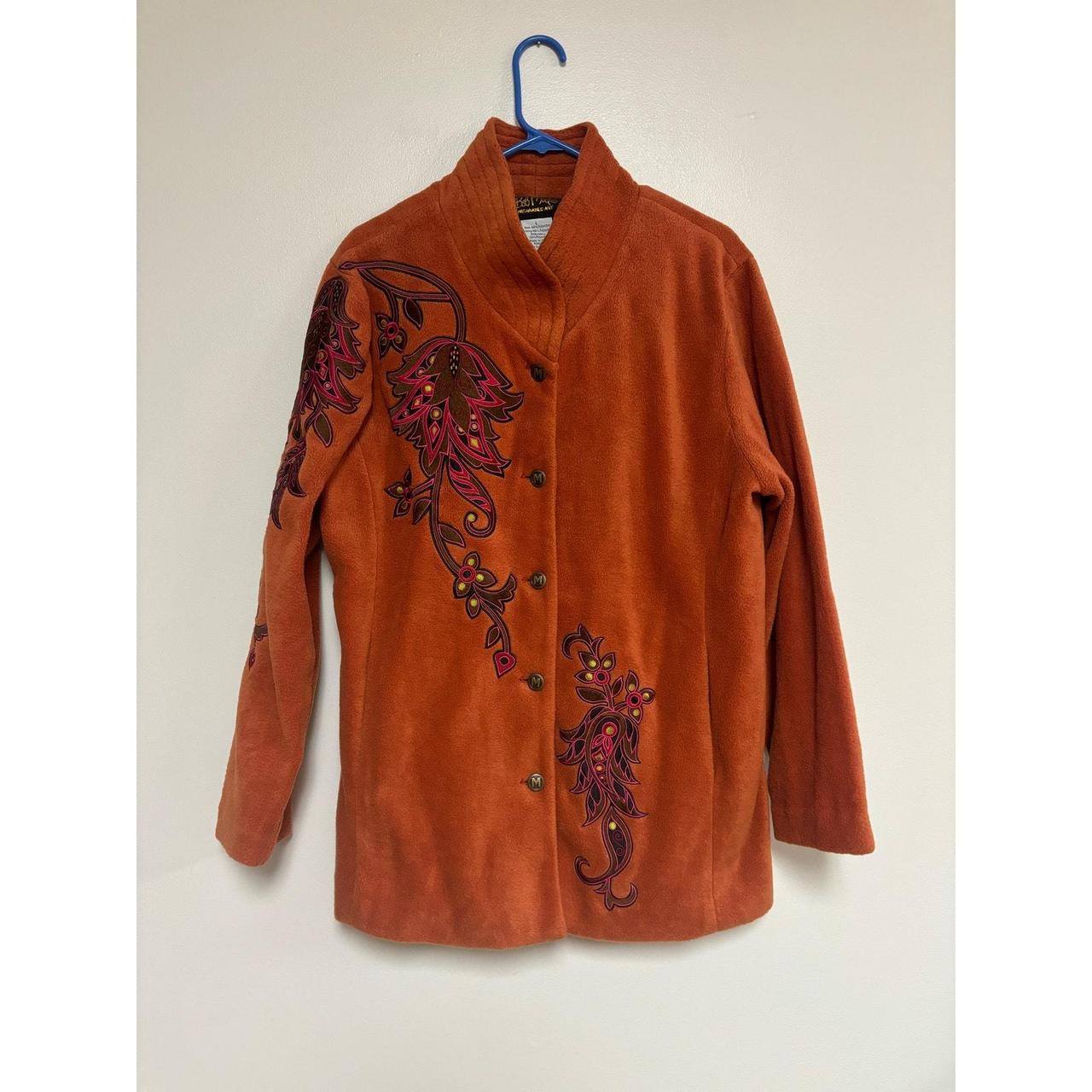 Bob Mackie vintage orange embroidered selling floral coat Vintage