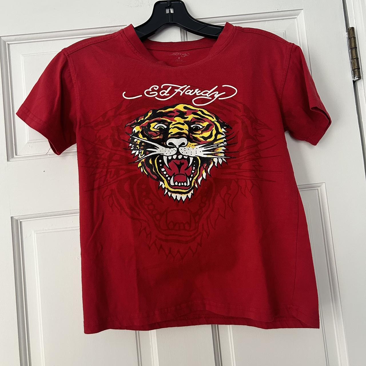 Y2K Ed Hardy red baby tee (S-M) Love love this... - Depop