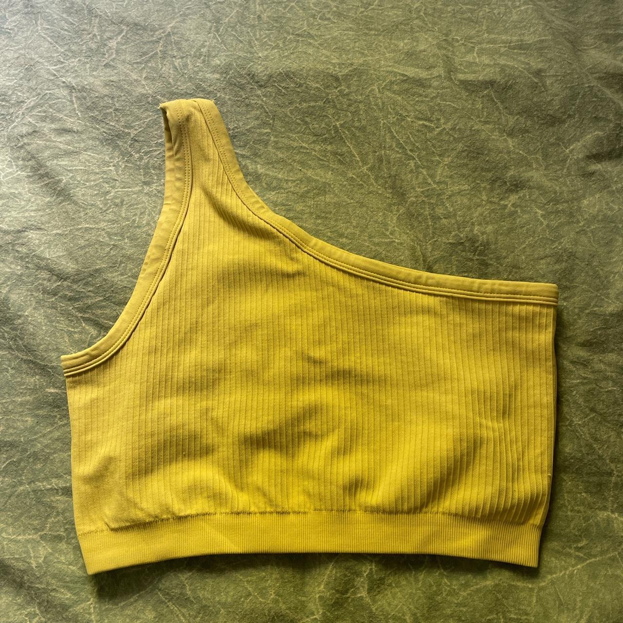 🦋 Pinky and Kamal One Shoulder Bodice Crop Lemon... - Depop