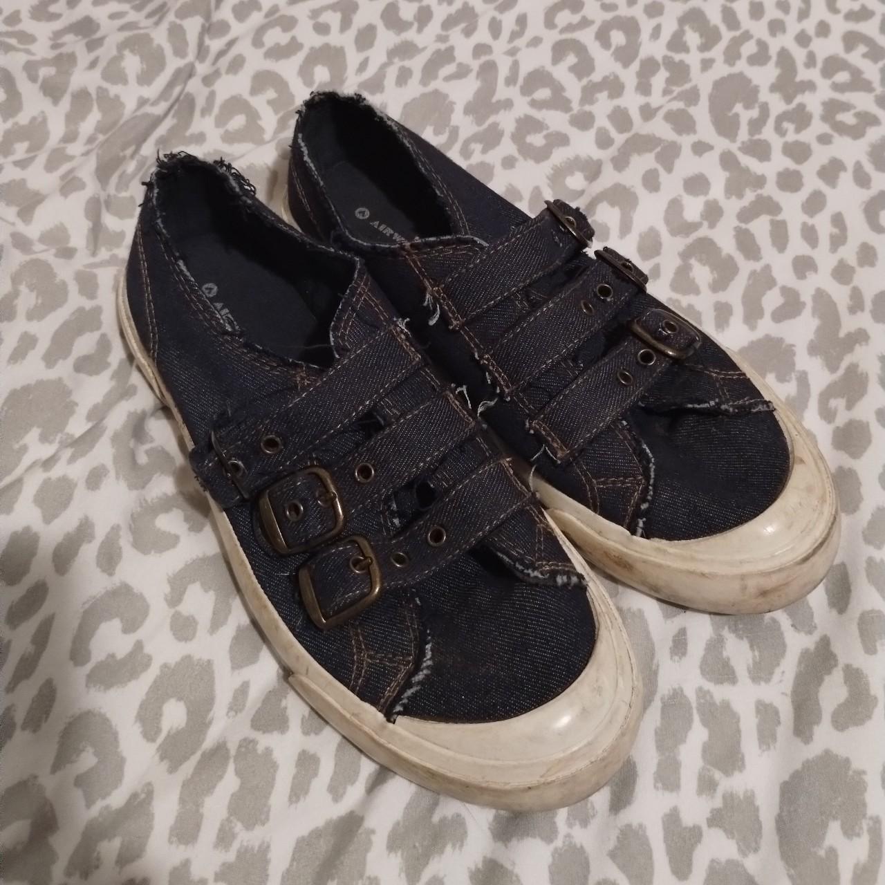 Airwalk denim buckle shoes. Pretty worn but still... - Depop