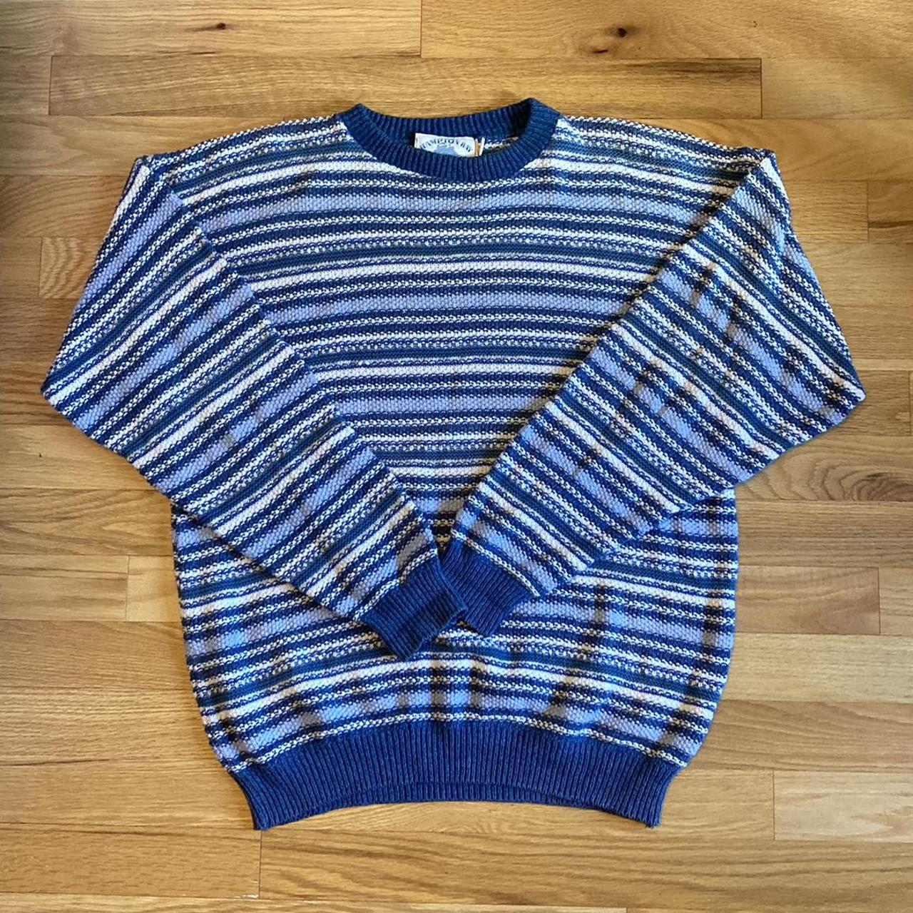 Coogi Women's Blue and Navy Jumper | Depop