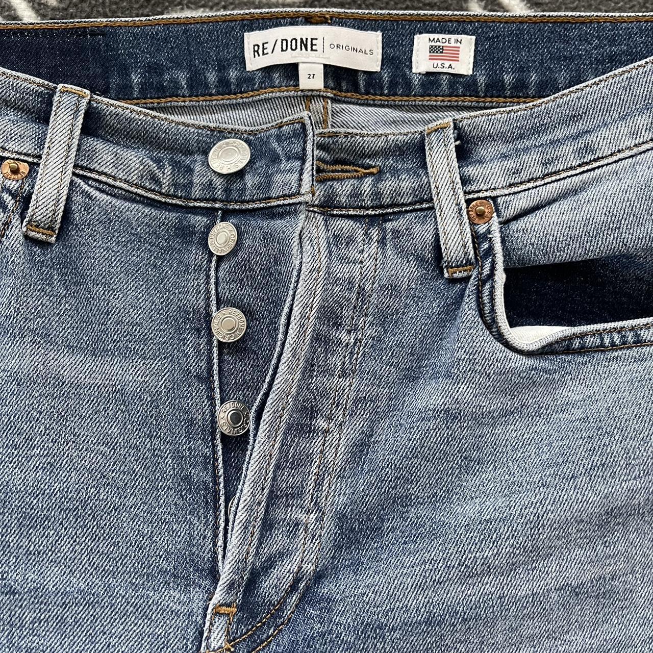 Re-done jeans. Size 27. Button up detail & slim... - Depop