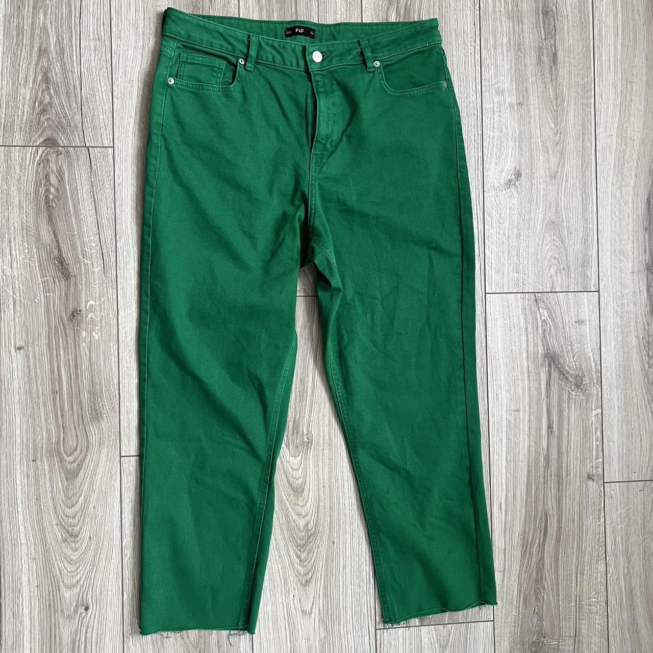 F&F Woman’s Green ankle length jeans Size UK... Depop