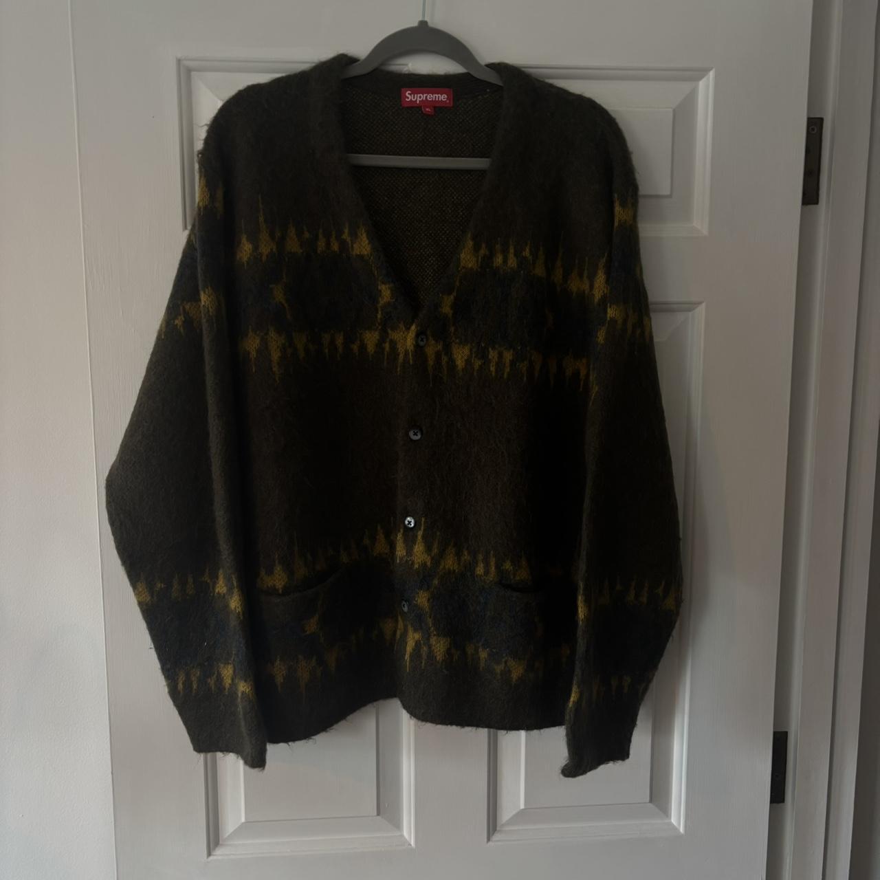 Supreme Brushed Polka Dot Cardigan Navy Large | Depop