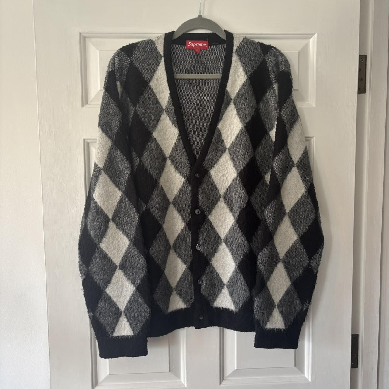 Supreme Brushed Polka Dot Cardigan Navy Large | Depop