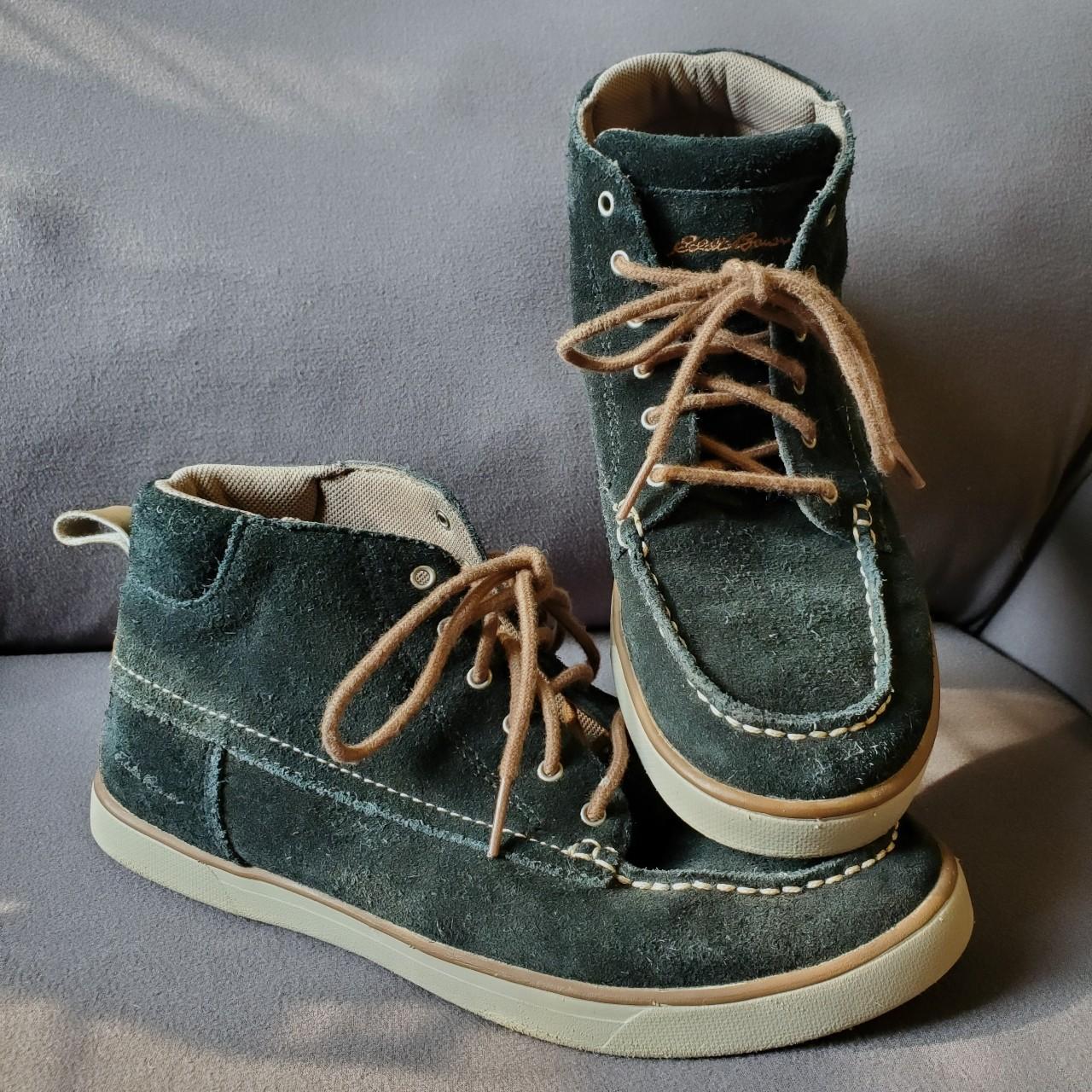 Eddie Bauer high top suede shoes dark blue with Depop