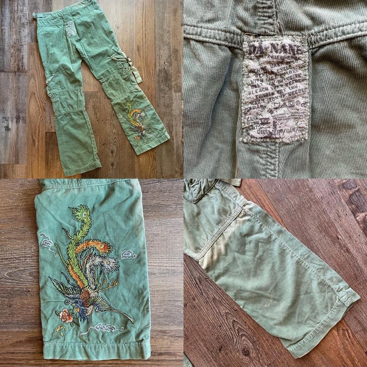 DA-NANG GREEN CARGO PANTS , 🐉 dragon embroidery on...