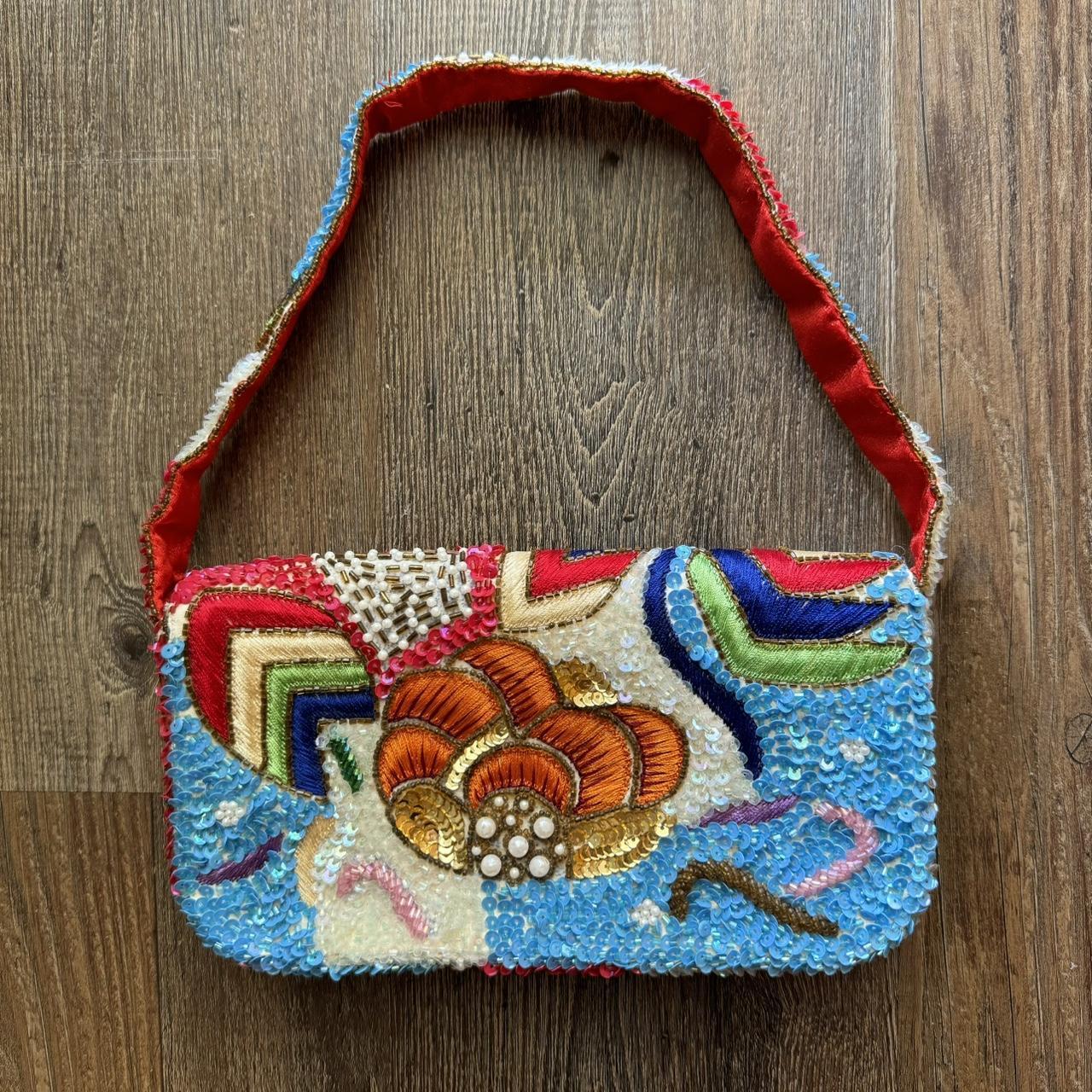 VINTAGE BEADED SHOULDER BAG - unbranded but a great | Depop
