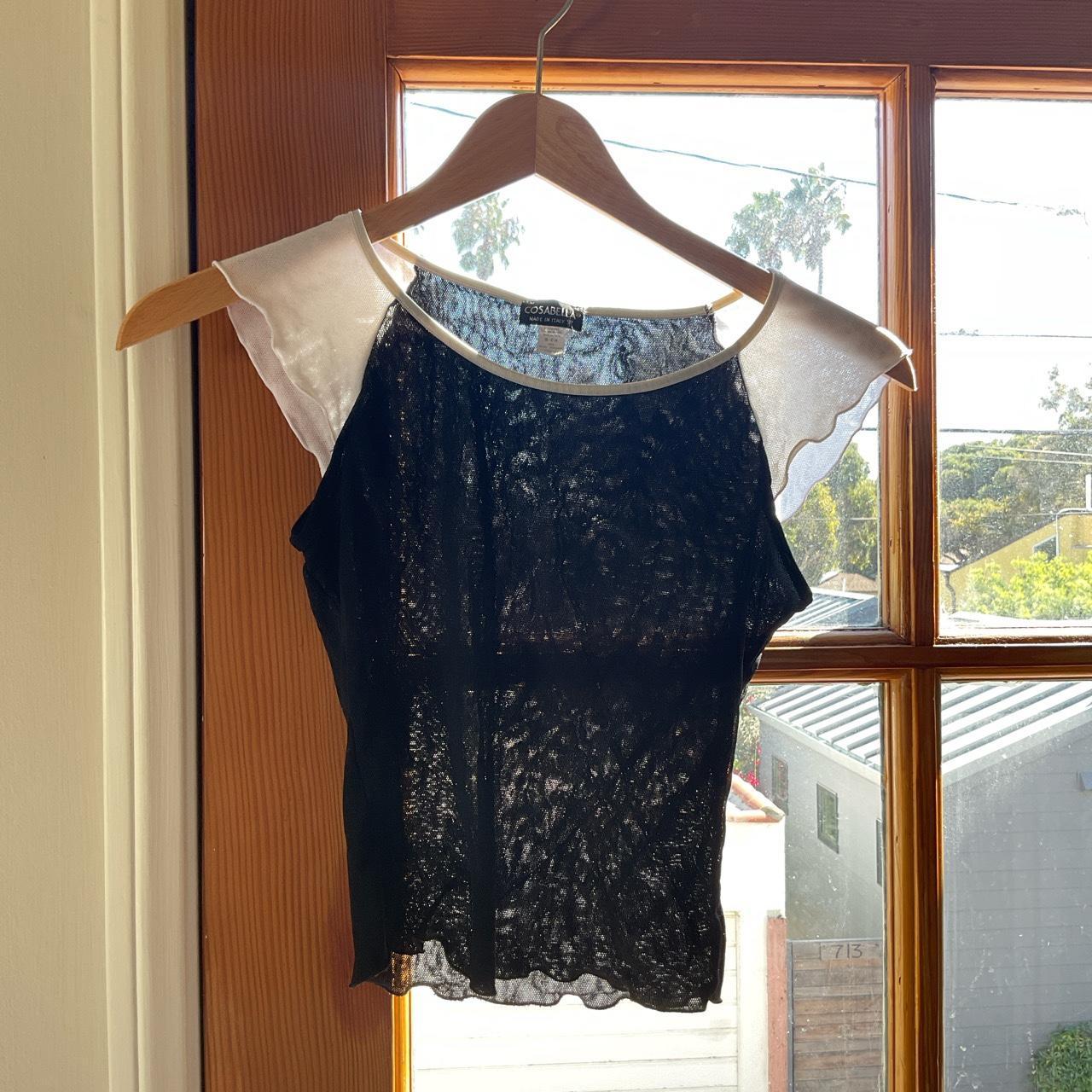 Sheer mesh Cosabella brand top perfect for goint out... - Depop