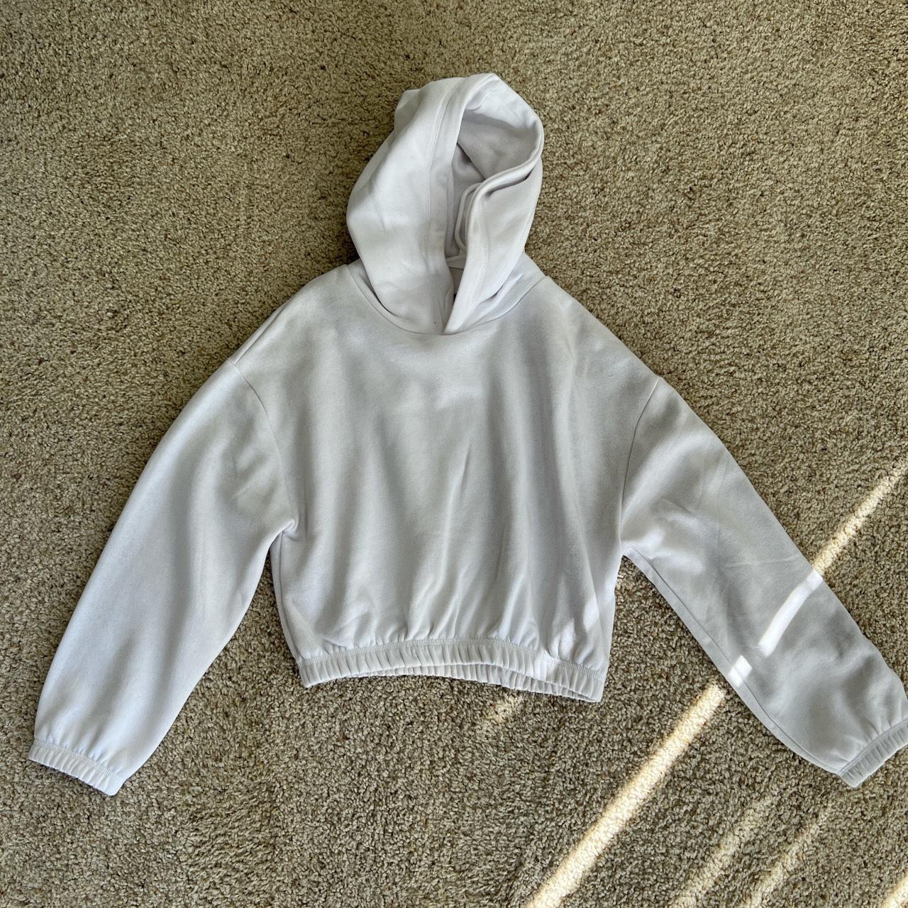 Zara white cropped discount hoodie