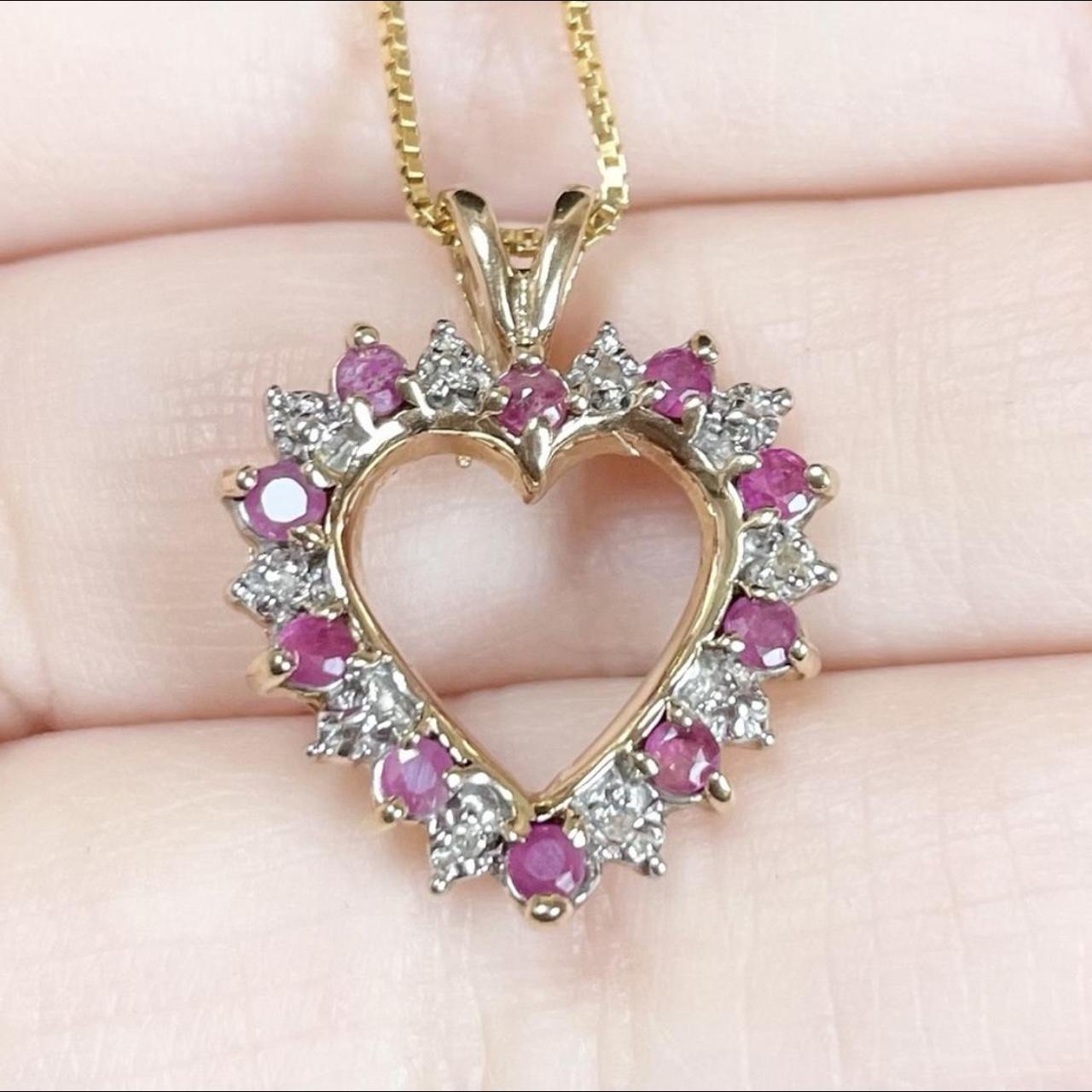 10k deals gold Genuine Ruby/Diamonds Pendent