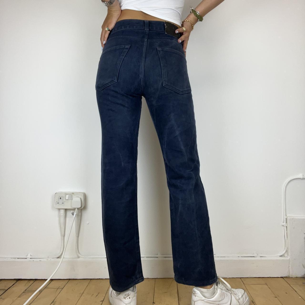 Insane and very unique soft dark navy blue jeans... - Depop