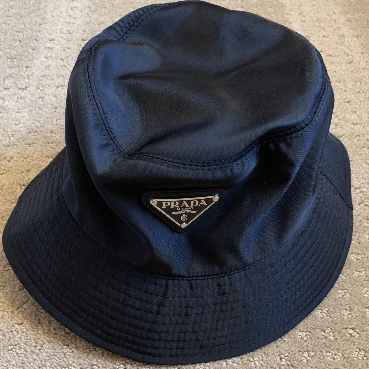 Prada Re-Nylon Bucket Hat Black Condition: Used -... - Depop