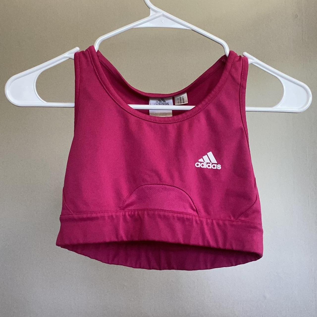 Pink adidas sports bra - size Medium #sportsbra... - Depop