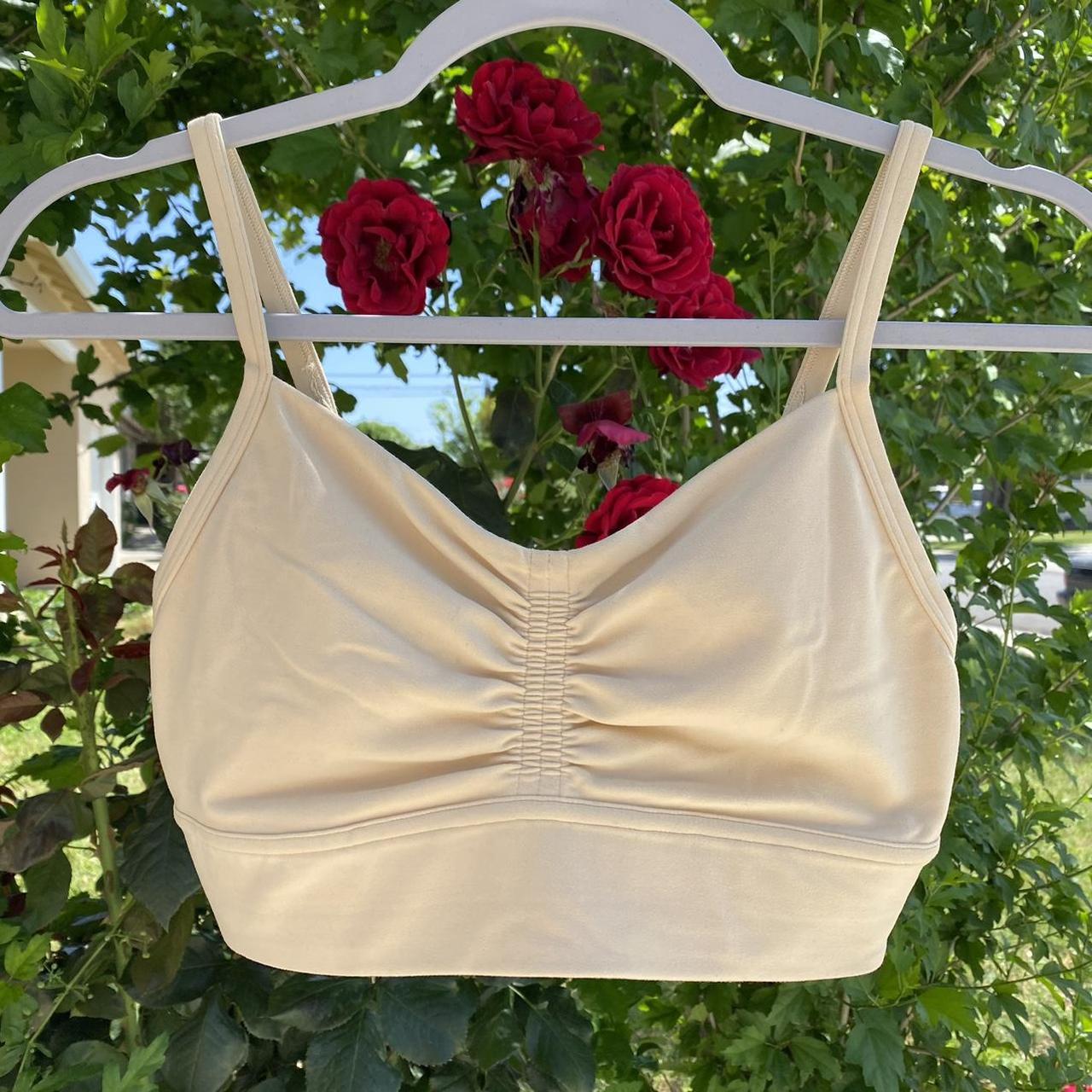 Lululemon Women's Tan and Cream Bra Depop